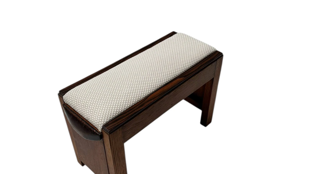 Art Deco Modernist Stool with De Ploeg fabric, 1920s